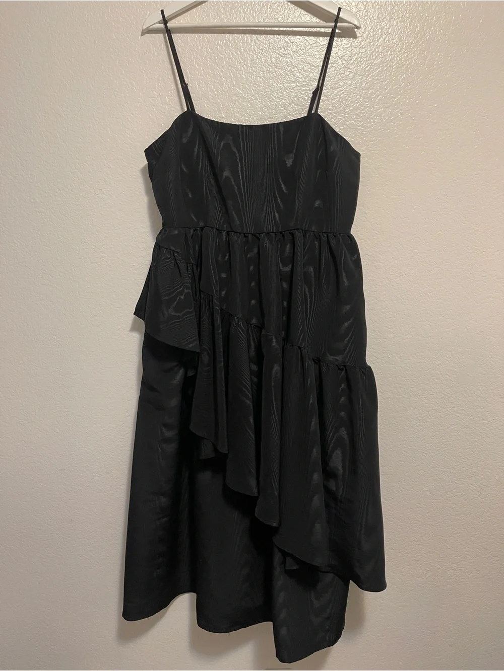 Kate Spade New York Black Tiered Ruffle Midi Dress, Large